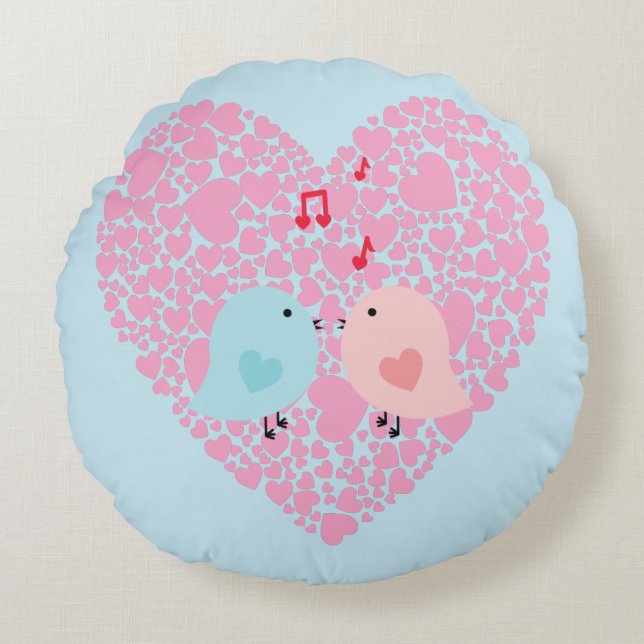 Love Birds Round Pillow (Front)