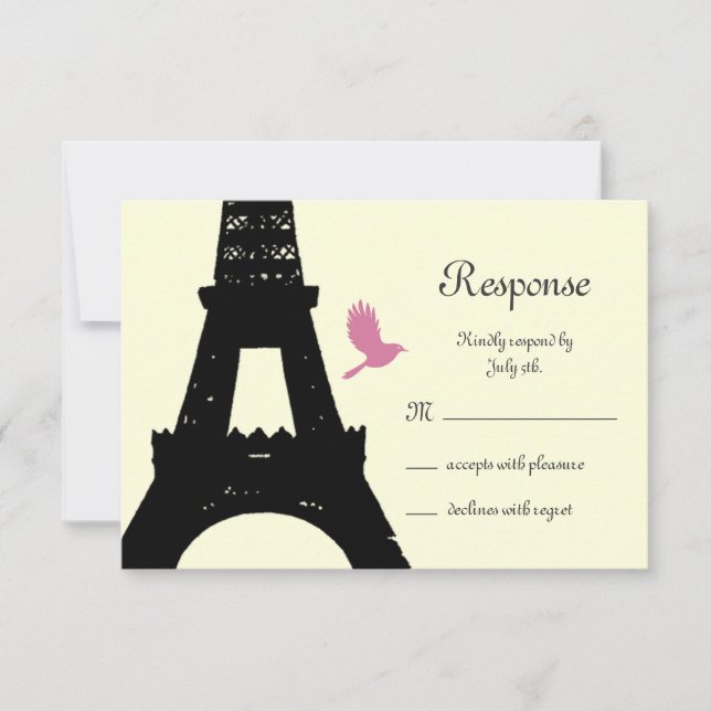 Love Birds RSVP (off white) Card (Front)
