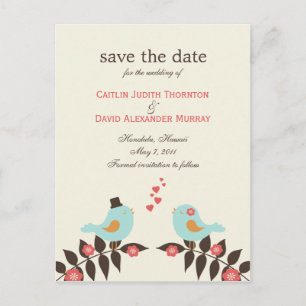 Love Birds Save The Date Card