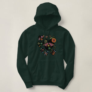 Love Birds Scandinavian Folk Art Hoodie
