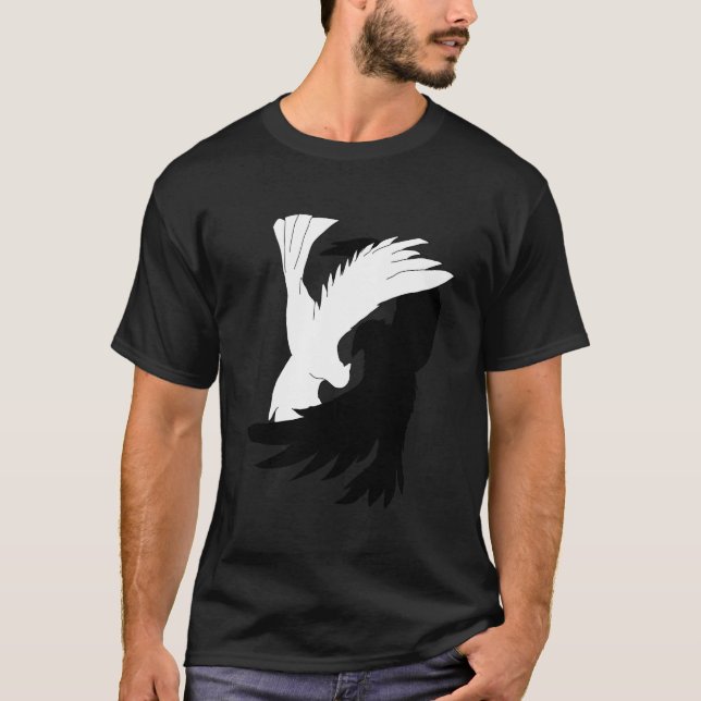 Love Birds Shirt Raven Crow Dove Yin Yang Shi (Front)