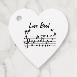 Love birds singing song in between musical notes favour tags