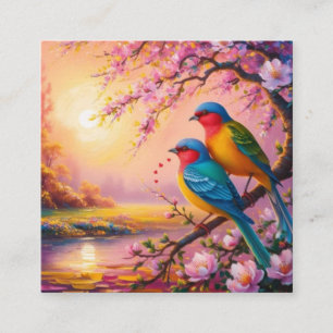 Love birds  square business card