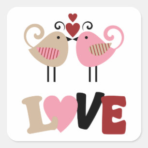 Love Birds Square Sticker