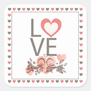 Love  Birds Square Sticker