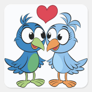 Love Birds Square Sticker