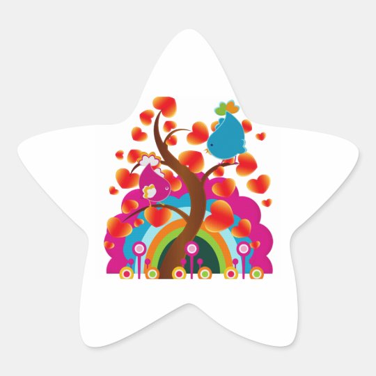 Love Birds Star Sticker