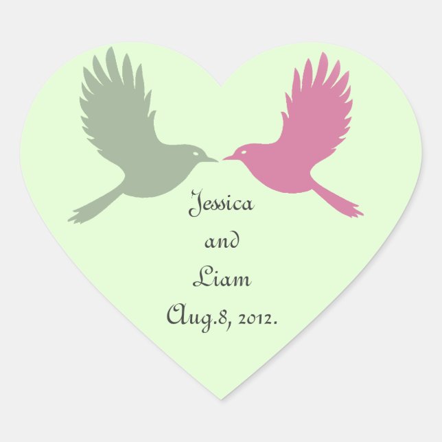 Love Birds Sticker (green) (Front)