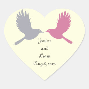 Love Birds Sticker (off white)