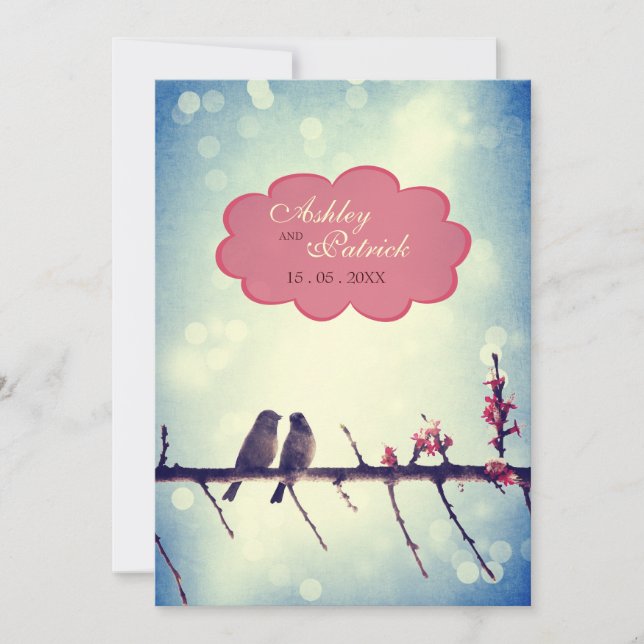 Love birds story 2 invitation (Front)
