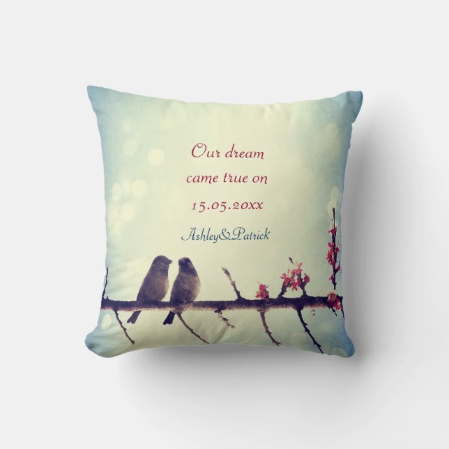 Love birds story 2 Wedding Favour Throw Pillow (Front)