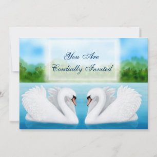 Love Birds Swans Invitation