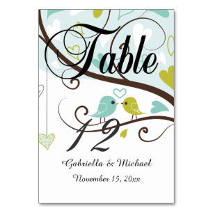 Love Birds Table Number