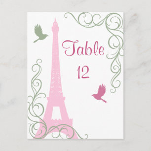 Love Birds Table Number Postcard
