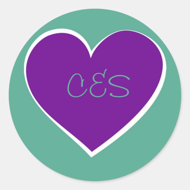 Love Birds Teal/Purple Envelope Stickers (Front)