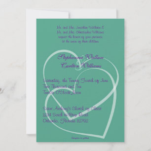 Love Birds Teal/Purple Wedding Invitation