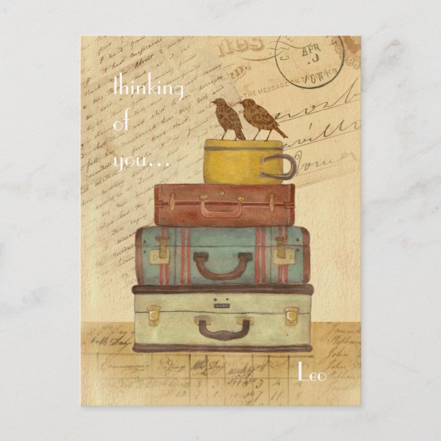 Love Birds Thinking of You Postcard (Front)