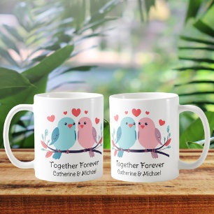 Love Birds Together Forever Valentines Day Wedding Coffee Mug