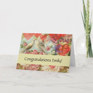 Love Birds Vintage Antique Heart Card