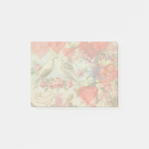 Love Birds Vintage Antique Heart Post-it Notes