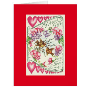 Love Birds Vintage Valentine's Day Greeting Card