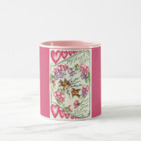 Love Birds Vintage Valentine's Day Pink