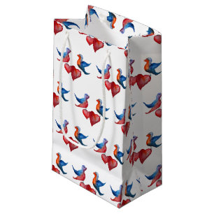 Love Birds, Watercolor Birds Gift Bag