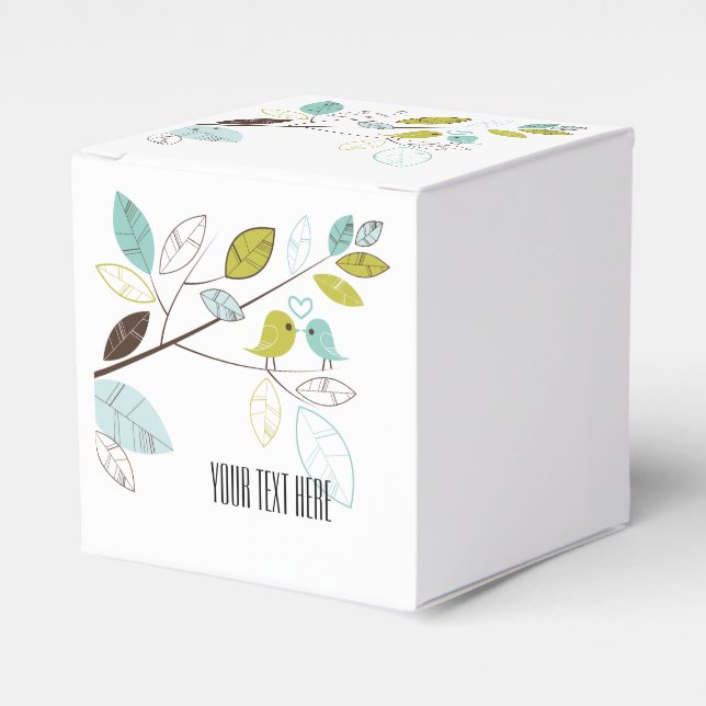 Love Birds Wedding Favor Box (Front Side)