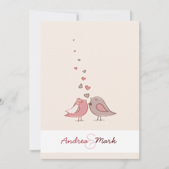 Love Birds Wedding Invitation (Front)