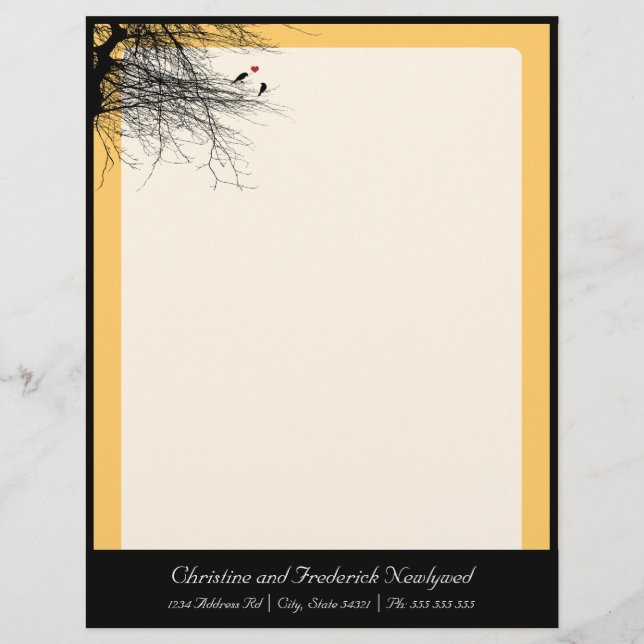 Love Birds, wedding letterhead (Front)