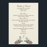 Love Birds Wedding Menu Card<br><div class="desc">Show off your fun and playful side as you celebrate your special day with our Love Birds wedding collection that is sure to capture the hearts of your friends and family.</div>