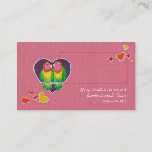 Love Birds Wedding Place Card (Front)