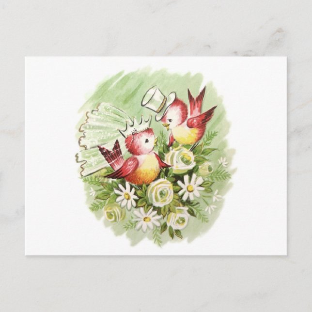 Love Birds Wedding Postcard (Front)