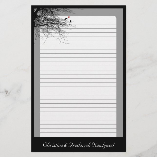 Love Birds, wedding stationery (Front)