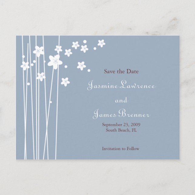 Love Birds with Cherry Blossoms Announcement Postcard (Front)