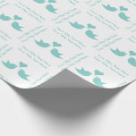 Love Birds with Heart Custom Wedding Gift Wrapping Paper<br><div class="desc">Cute little love birds serenading a heart.  Customizable texts.  Elegant green and white.</div>