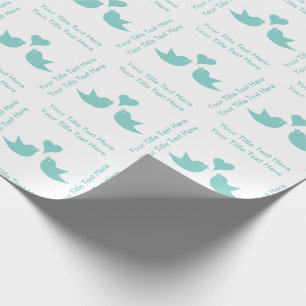 Love Birds with Heart Custom Wedding Gift Wrapping Paper