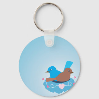 Love Birds wren brown Keychain
