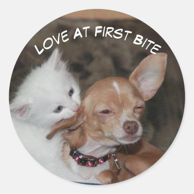 Love Bite Kitty And Puppy Sticker (Front)