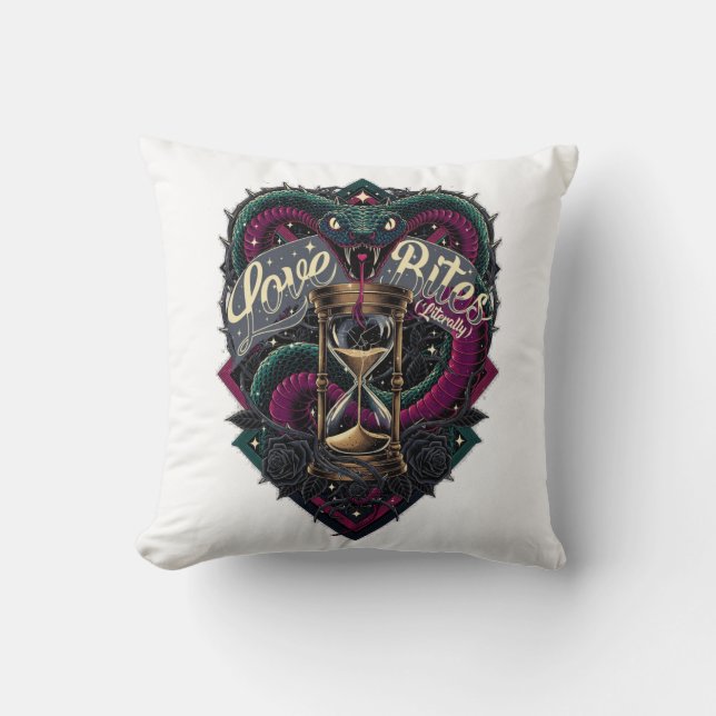 Love Bites (Literally) T-Shirt | Venomous Valentin Throw Pillow (Front)