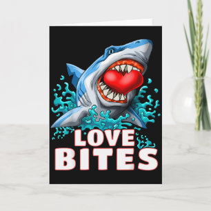 Love Bites Shark Valentines Day Shark Kids Men Jaw Card