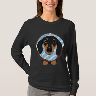Love Black And Tan Dachshund Sausage Dog And Donut T-Shirt