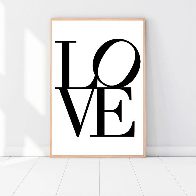 LOVE, Black and White, Modern Chic Glam Artwork Poster (Creator Uploaded)
