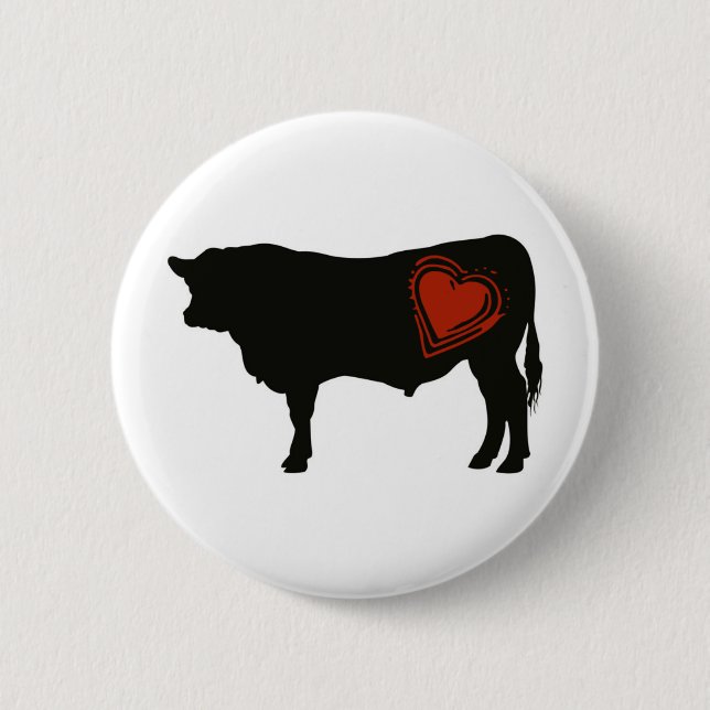 Love Black Angus Beef 2 Inch Round Button (Front)