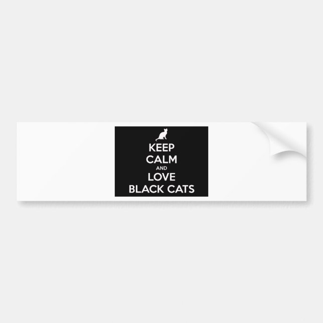 Love Black Cats Bumper Sticker (Front)