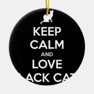Love Black Cats Ceramic Ornament