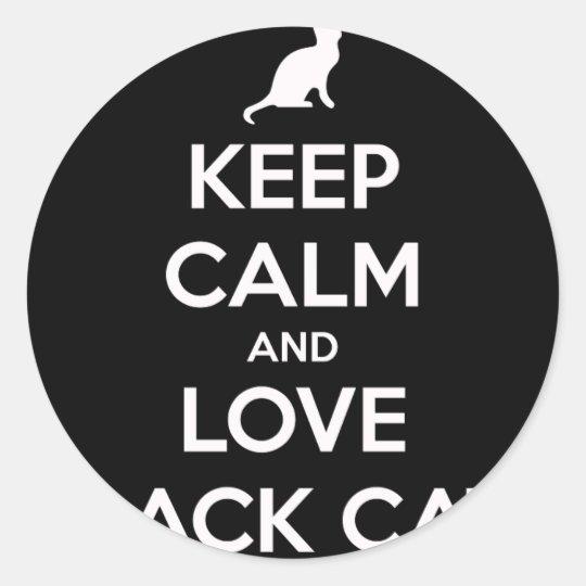 Love Black Cats Classic Round Sticker