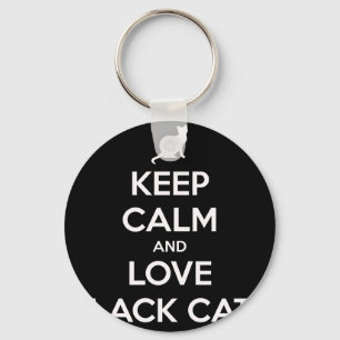 Love Black Cats Keychain
