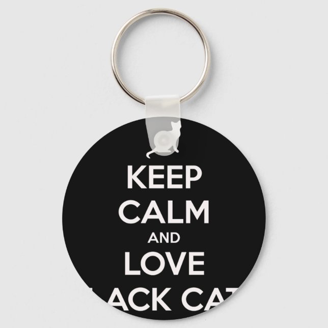 Love Black Cats Keychain (Front)