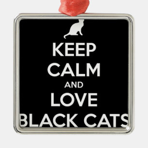 Love Black Cats Metal Ornament